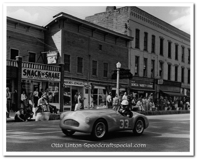 Siata_proto_1951_03 Otto Linton's Siata Prototype on Franklin St at Watkins Glen 1951